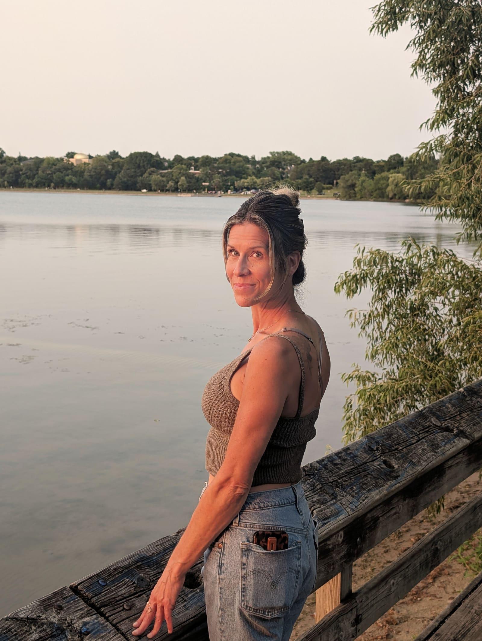 Awbria by the lake at golden hour